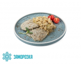 Ланч № 13 Куриная котлета с грибами и тушеными овощами